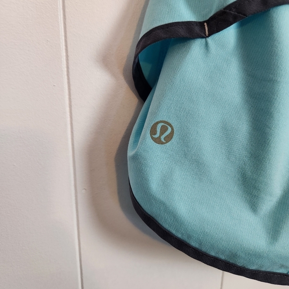 Lululemon Women's Speed Shorts Aquamarine Slate Grey Size 10 Stretch Blue Gym - Picture 3 of 6